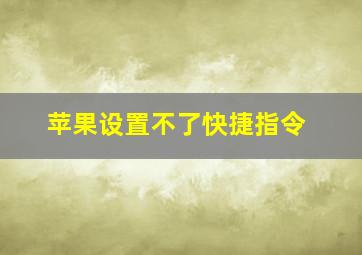 苹果设置不了快捷指令