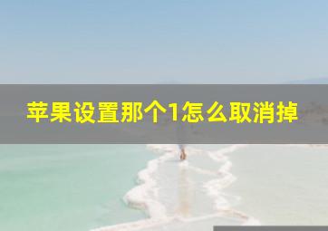 苹果设置那个1怎么取消掉