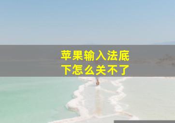 苹果输入法底下怎么关不了