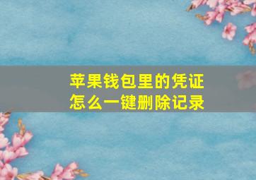 苹果钱包里的凭证怎么一键删除记录