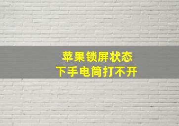 苹果锁屏状态下手电筒打不开