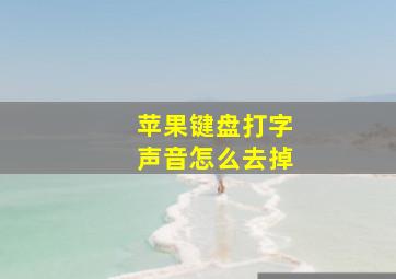 苹果键盘打字声音怎么去掉