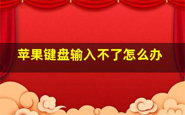 苹果键盘输入不了怎么办