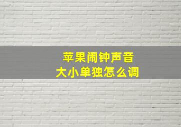 苹果闹钟声音大小单独怎么调