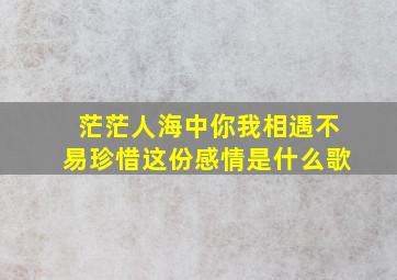 茫茫人海中你我相遇不易珍惜这份感情是什么歌