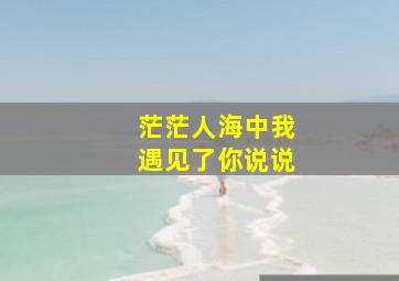 茫茫人海中我遇见了你说说