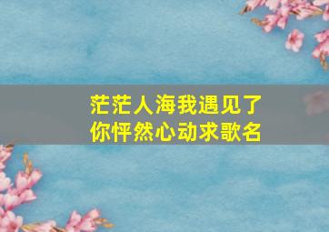 茫茫人海我遇见了你怦然心动求歌名