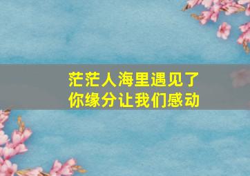 茫茫人海里遇见了你缘分让我们感动