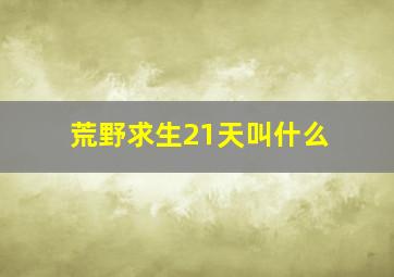 荒野求生21天叫什么