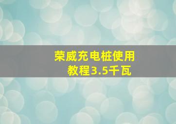 荣威充电桩使用教程3.5千瓦