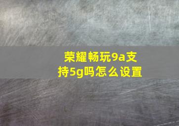 荣耀畅玩9a支持5g吗怎么设置