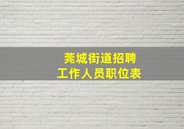 莞城街道招聘工作人员职位表