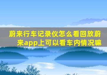 蔚来行车记录仪怎么看回放蔚来app上可以看车内情况嘛