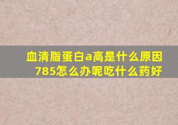 血清脂蛋白a高是什么原因785怎么办呢吃什么药好