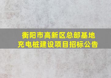 衡阳市高新区总部基地充电桩建设项目招标公告