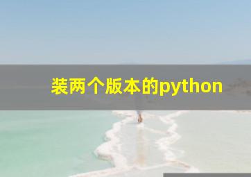 装两个版本的python