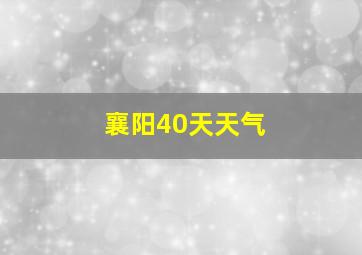 襄阳40天天气