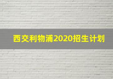 西交利物浦2020招生计划