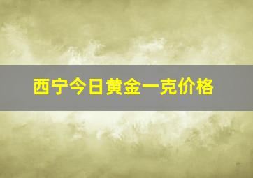 西宁今日黄金一克价格