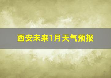 西安未来1月天气预报