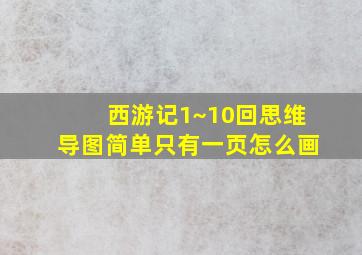 西游记1~10回思维导图简单只有一页怎么画