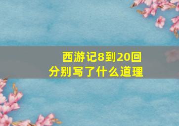 西游记8到20回分别写了什么道理