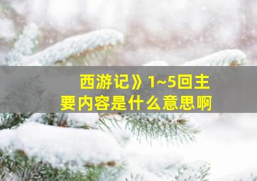 西游记》1~5回主要内容是什么意思啊