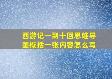 西游记一到十回思维导图概括一张内容怎么写