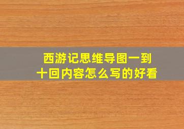 西游记思维导图一到十回内容怎么写的好看