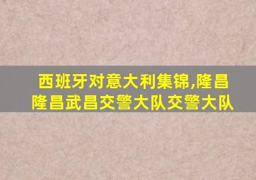 西班牙对意大利集锦,隆昌隆昌武昌交警大队交警大队