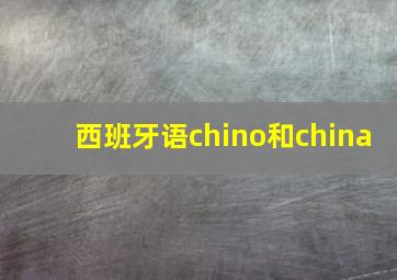 西班牙语chino和china