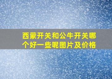 西蒙开关和公牛开关哪个好一些呢图片及价格