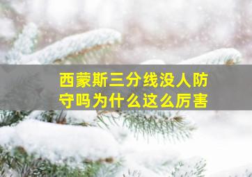 西蒙斯三分线没人防守吗为什么这么厉害