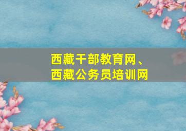 西藏干部教育网、西藏公务员培训网