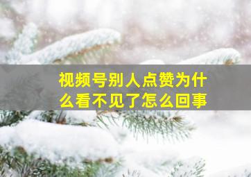 视频号别人点赞为什么看不见了怎么回事