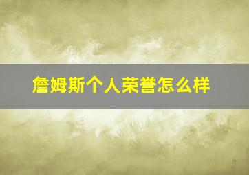 詹姆斯个人荣誉怎么样