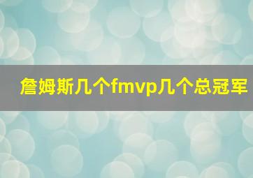 詹姆斯几个fmvp几个总冠军