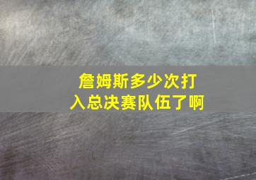 詹姆斯多少次打入总决赛队伍了啊