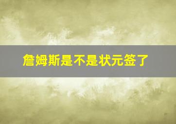 詹姆斯是不是状元签了