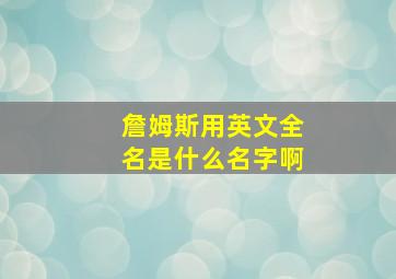 詹姆斯用英文全名是什么名字啊