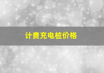 计费充电桩价格