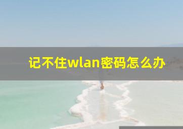 记不住wlan密码怎么办