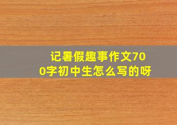 记暑假趣事作文700字初中生怎么写的呀