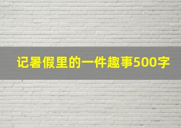 记暑假里的一件趣事500字