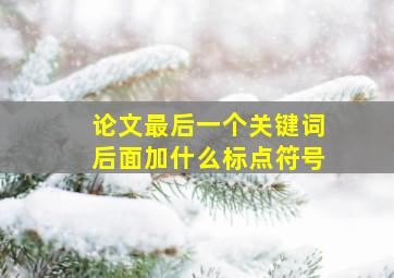 论文最后一个关键词后面加什么标点符号