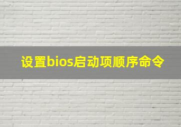 设置bios启动项顺序命令