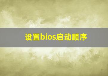 设置bios启动顺序