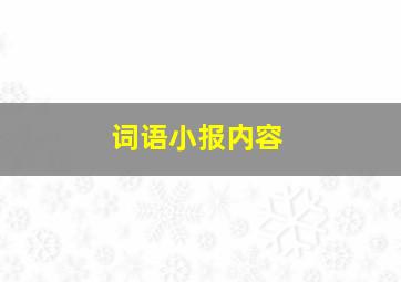 词语小报内容