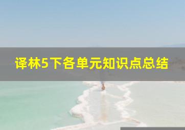 译林5下各单元知识点总结