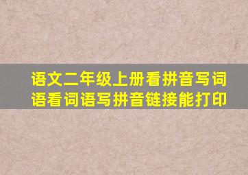 语文二年级上册看拼音写词语看词语写拼音链接能打印